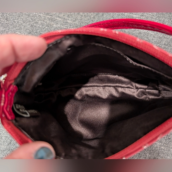 Coach Poppy Wristlet/Clutch, 8x5x1", Red/Pink/Silver EUC - Picture 11 of 13